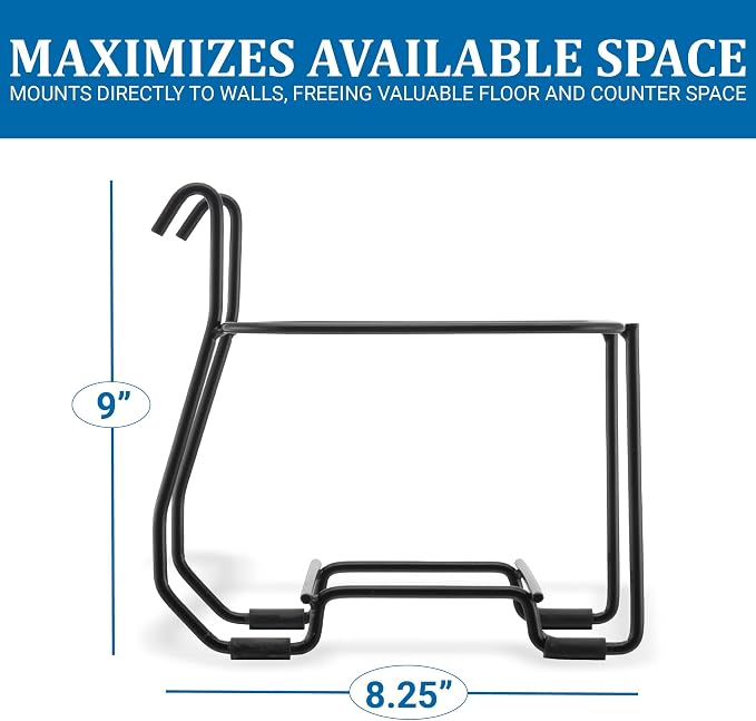 San Jamar Kleen-Pail® Vinyl Coated Stainless Wire Wall-Mount Stand Only (for 3 Qt Pro Bucket) Black