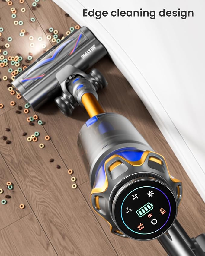 Cordless Vacuum Cleaner, Upgraded 650W 55KPA 70Mins Cordless Stick Vacuum Cleaner with Self-Standing and Touch Screen, Anti-tangle Wireless Vacumm, Vacuum Cleaners for Home/Pet Hair/Carpets/Floors