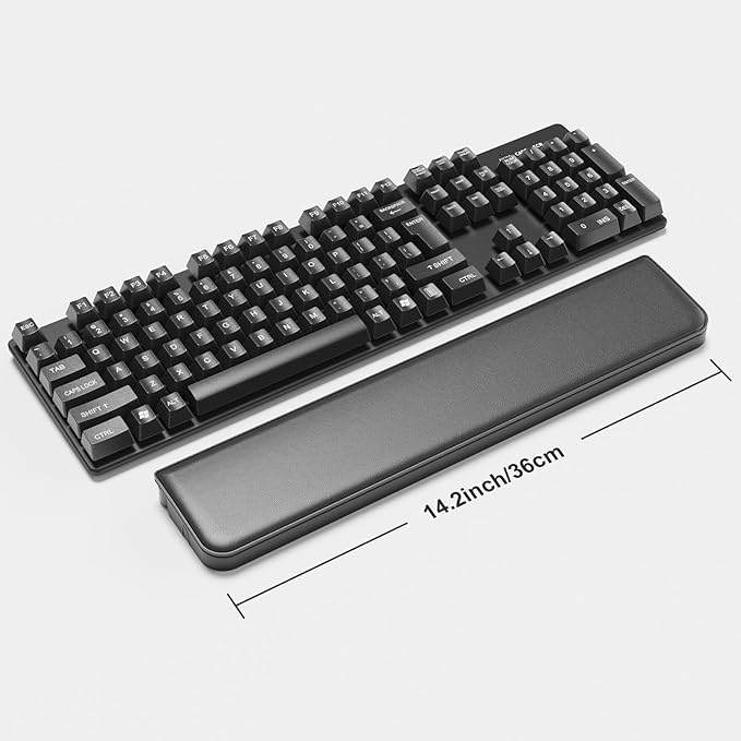 Keyboard Wrist Rest with Cleaning Kit, Ergonomic Design Wrist Rest for Computer Keyboard, Laptops, Tablets, Wrist Support for Typing, Gaming, Black