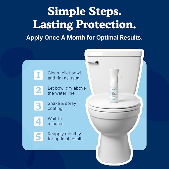 spotLESS MATERIALS Toilet Coating Spray for Ceramic & Porcelain Bowls, Liquid Surface Coating Designed for Easier Routine Cleaning, Helps with Toilet Rings and Daily Buildup, PFAS-Free, 5 oz