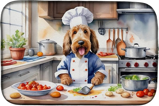 Caroline's Treasures DAC6295DDM Otterhound The Chef Dish Drying Mat Absorbent Dish Drying Mat Pad for Kitchen Counter Dish Drainer Mat for Countertop, 14 x 21", Multicolor
