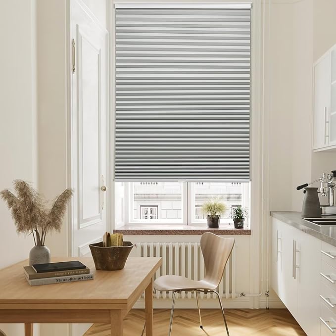 MYshade Cordless Blackout Cellular Shades, 1.5" Honeycomb Window Blinds for Bedroom & Nursery, Thermal Insulated, Noise Reducing, Privacy Shades, Inside or Outside Mount (30.5" W x 72" H, Grey)