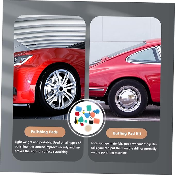 SOLUSTRE 32pcs Buffing for Car Polishing Auto Detailing Sponge Pads Kit for Waxing Cleaning and Polishing Paints for Areas and Furniture