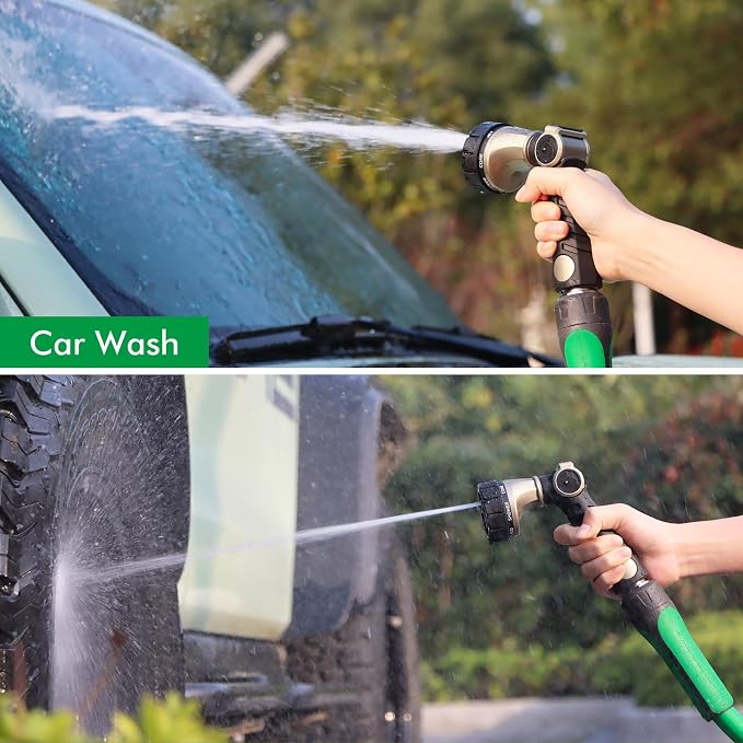 RESTMO Heavy Duty Hose Nozzle, Metal Garden Water Hose Sprayer, Thumb Control, On Off Valve, High Pressure Nozzle Sprayer for Watering Plants, Car and Pet Washing