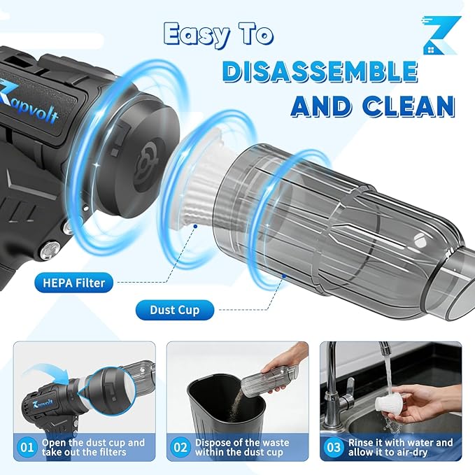 3 in 1 Cordless Car Vacuum and Air Compressor, LED Light,5000PA Powerful Suction&150PSI Auto-Shutoff Tire Inflator, with 3 Filters,45W Fast Charging for Car, Home,Motorcycle, Bicycle, Air Mattres