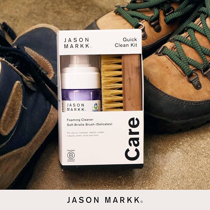 Jason Markk Repel Spray & Quick Clean Kit Shoe Cleaner, Ready-To-Use Foam with Delicates Brush, Protect with Water & Stain Repellent Spray, Non-Aersol, Ideal for Footwear, Safe for Leather, Suede, Nub