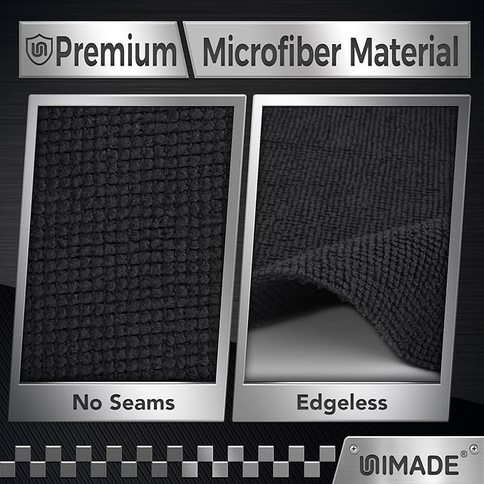 UNIMADE Microfiber Cleaning Cloth, 100 Pack Microfiber Towels for Cars Commercial Grade Work Rags Bulk Detailing Cloth for Automotive Bar Mechanic Restaurant Garage Housekeeping, 11.5"x 11.5", Black