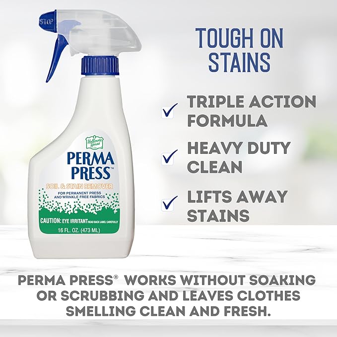 Holloway House Perma Press Soil & Stain Remover 16oz, 6Pk | Formulated for Heavy-Duty Cleaning Action to Remove Tough Stains From Uniforms, Linens & Clothes | Cleans, Penetrates & Lifts Away Stains