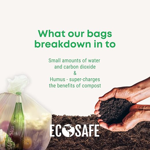 EcoSafe-6400 HB3042-8 Certified Compostable Bag - 30x42” Green Bags for 35 Gallon Bin - Extra Strong Leak, Puncture and Tear Resistant Food Scraps Bin Liners, Pack of 135