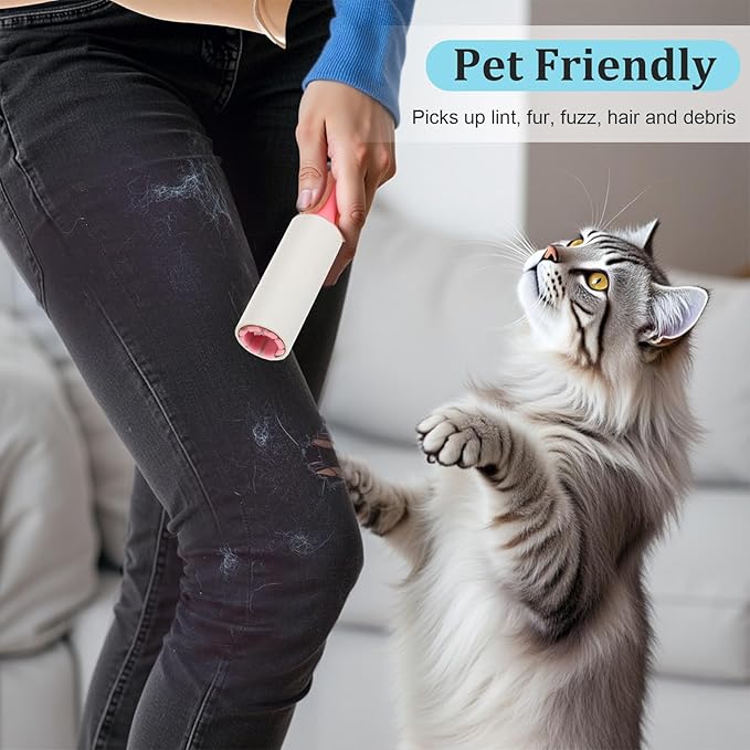 40 Pcs Mini Lint Roller for Travel, Small Lint Roller Travel Size with 30 Sheets Each, Compact & Portable for Pet Hair, Clothes, Furniture, Car Interior, 5.9 x 1.18 inches