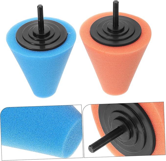 2pcs Car Wheel Polisher Sponge Buffing Pads with Drill Adapter Detail Buffers for Waxing and Polishing Durable and Comfortable Grip