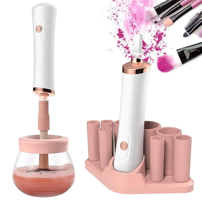 Senbowe Makeup Brush Cleaner and Large Cotton Floral Makeup Bag