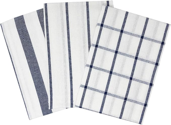 Wrapables® 100% Cotton Kitchen Dish Towels (Set of 3), Blue