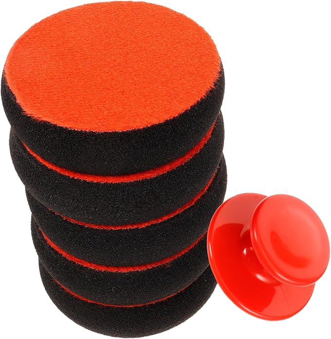 PartyKindom 2sets Car Polishing Kit Wax Applicator Pads Pads Car Sponge Detailing Buffing Multi-use Cleaning