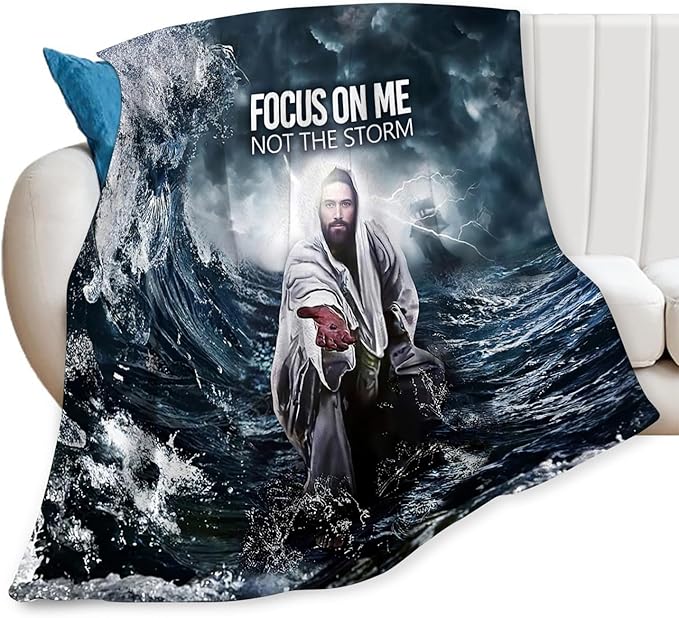 Tijuboni Christian Jesus Throw Blanket Religious Faith Gifts for Women Men Girls Boys Kids Adults Soft Flannel Fleece Blanket for Couch Sofa Bed Home Decor 40"x50"