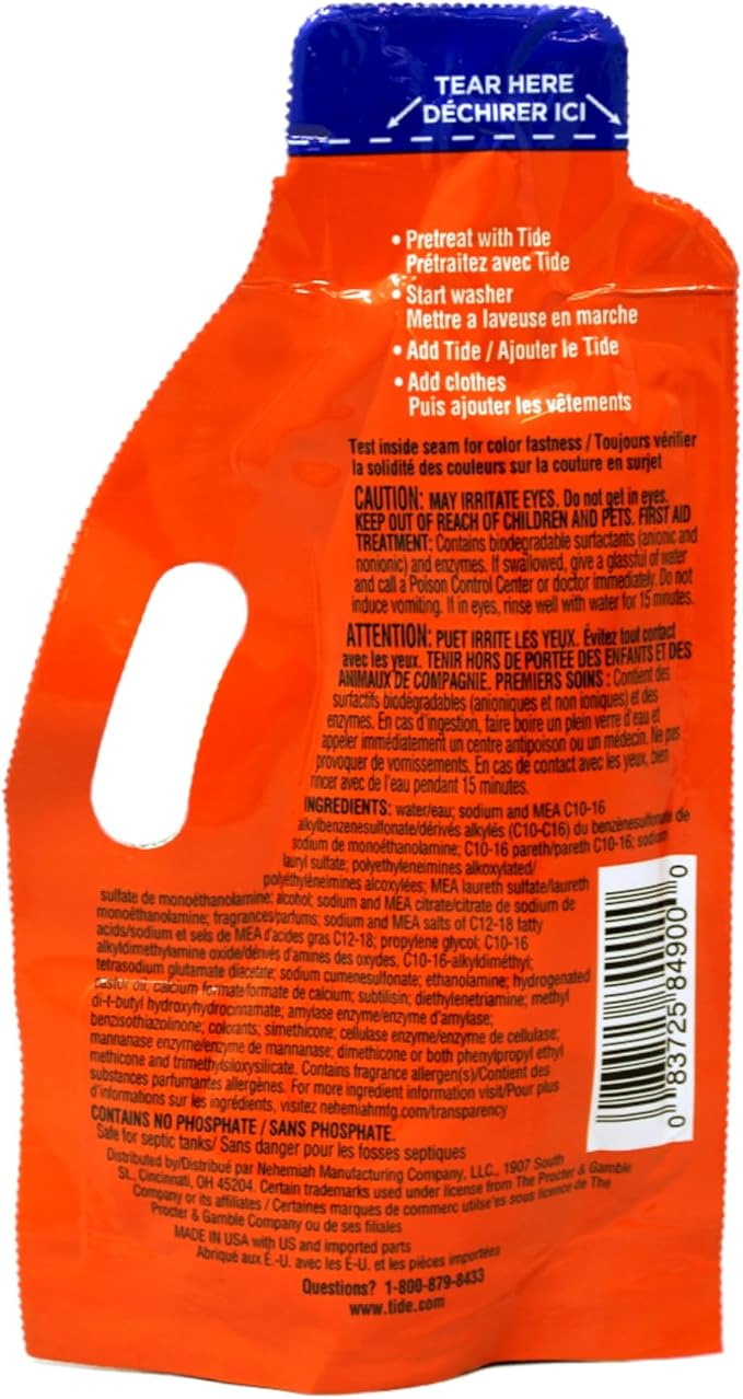 Tide Single Machine Load Original Scent Detergent Liquid - 24 per case.