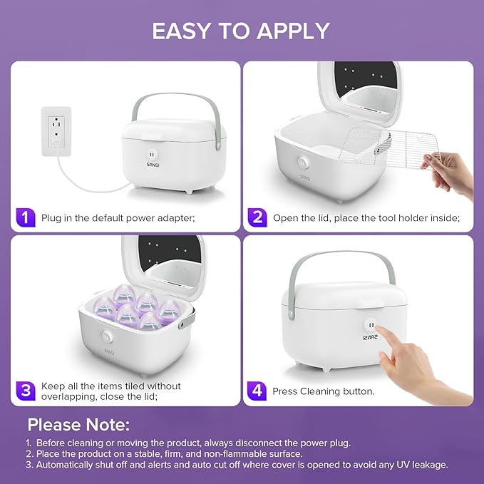 SANSI UV Light Sanitizer Box with 360° UVC Chips, Sanitizes in 5 Minutes 5.1L Large Capacity Sanitizer for Baby & The Whole Family (15W)