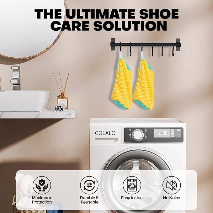 Shoe Washing Machine Bag: Laundry Shoe Bag for Washer and Dryer - 2pc Reusable Shoe Cleaning Bag for Sneaker Tennis Shoes Unstain Cleaner Kit (Yellow 2pcs)