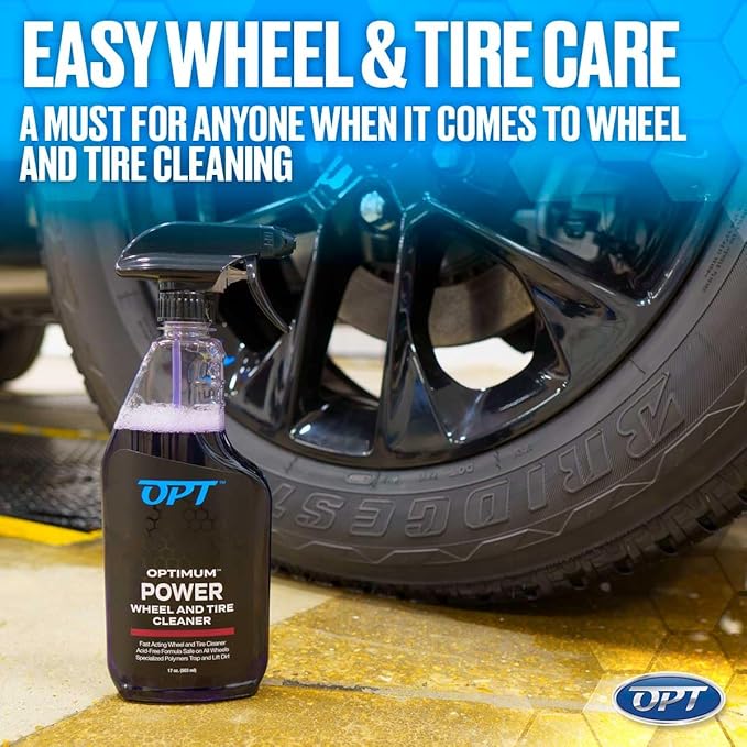 Optimum Power Wheel and Tire Cleaner - Acid-Free, Wheel Cleaning Spray Formula - Safe on All Wheel and Tire Types (1 Gallon)