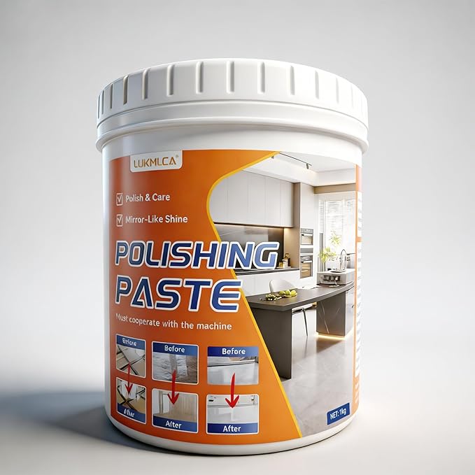 Professional Nature Stone Polishing Kit with Paste | Sealer & Protectant for Marble, Granite, Quartz Countertops, Floors & Walls - Must Be Used with Polishing Machine (1kg)