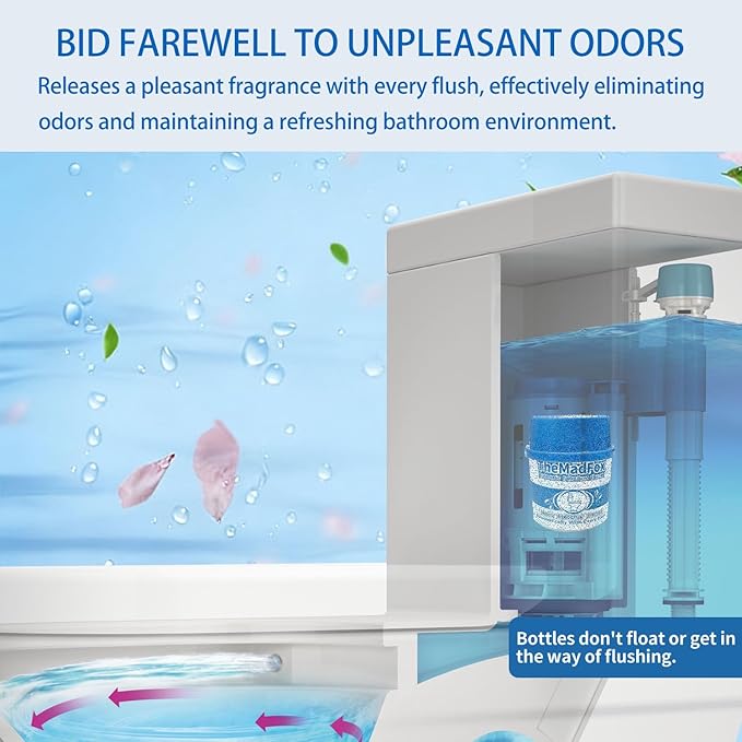 12 Pcs Probiotic Toilet Bowl Cleaner Bottle, Automatic Toilet Tank Cleaner with Enzyme-Powered Stain & Limescale Prevention, Safe for Plumbing & Septic Safe