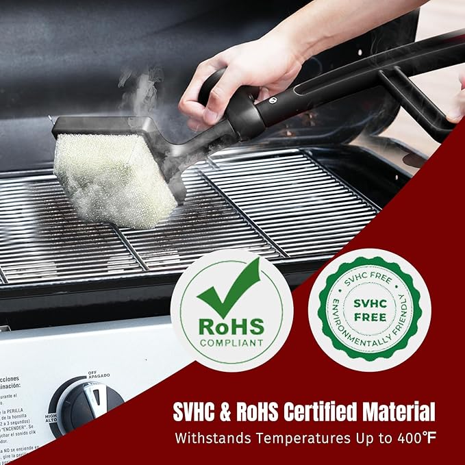 SHINESTAR Replacement Head for Our Grill Brush Bristle Free - Exclusive Aramid Fiber Non Metal Bristles BBQ Brush Refill, Heavy Duty Cleaning Pad for Outdoor Grill, Custom Fit for Our Brand Only