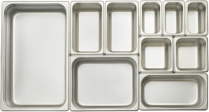 Winco 2.5-Inch Deep Full-Size Anti-Jamming Steam Table Pan, 25 Gauge, NSF, Stainless Steel, Medium