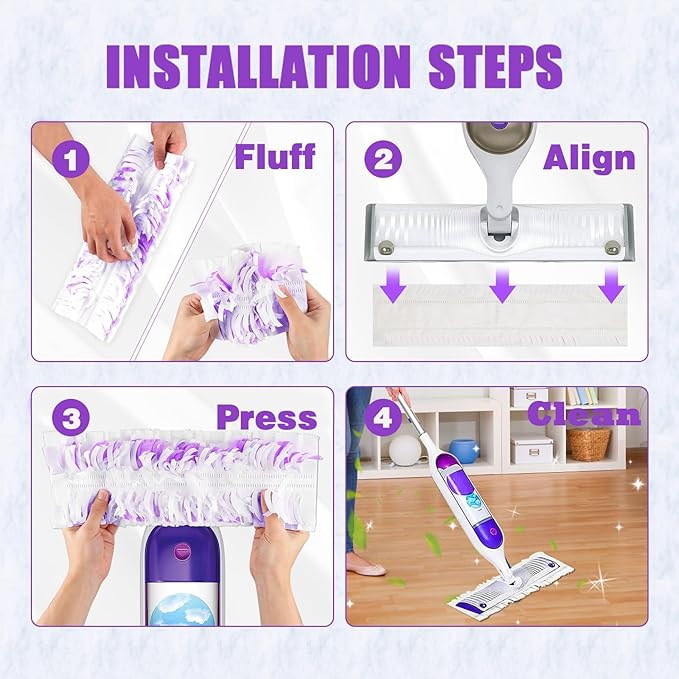 60 Pack Disposable Power Mop Refill Pads for Swiffer PowerMop - 5X Cleaning Power Mop Pads, Compatible with Swiffer Wet Pads Refill, 12 Layers Thickened | Heavy Duty Deep Cleaning