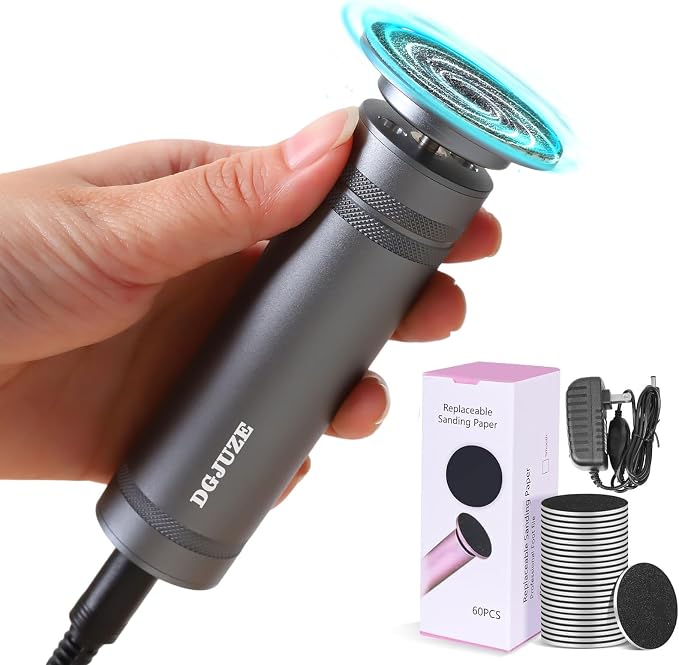 Electric Foot Callus Remover 36W, 1200RPM Heavy Duty Metal Grinder | 36W Motor, 60PCS Sandpaper Discs, Metal Body, Plug-in Corded, for Cracked Heels & Calluses, Home & Salon Pedicure Tool