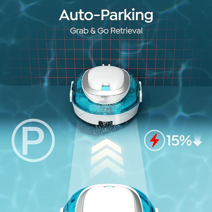 S2 Robotic Pool Cleaner for Above Ground Pools, Efficient Coverage for Small to Medium Pools, Dual-Layer Filtration, 90-Min Cleaning Support, Self-Parking, Easy Maintenance (Sky Blue)