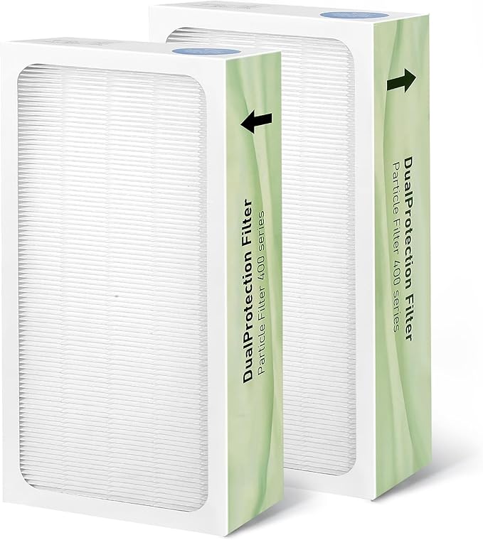Classic 400 Series Replacement Filter,Compatible with Blueair 400 Series Air Purifier,2-in-1 Pre-H13 Ture,Part # 480i, 402, 403, 405, 410，455EB, 450E Filter Replacement (2PACK)