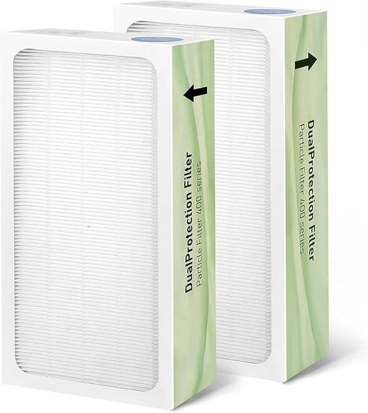 Classic 400 Series Replacement Filter,Compatible with Blueair 400 Series Air Purifier,2-in-1 Pre-H13 Ture,Part # 480i, 402, 403, 405, 410，455EB, 450E Filter Replacement (2PACK)