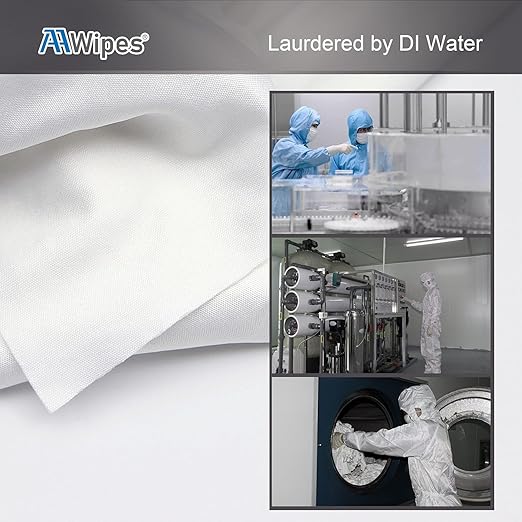 AAwipes Superfine Microfiber Wipes Knitted Cleanroom 12"x12" (100 Counts/Bag, 180gsm, Polyester) High-End Lint Free Cloths for Fiber Optics, Laser Sealed Edge Class 100 Cloths (MF18012)
