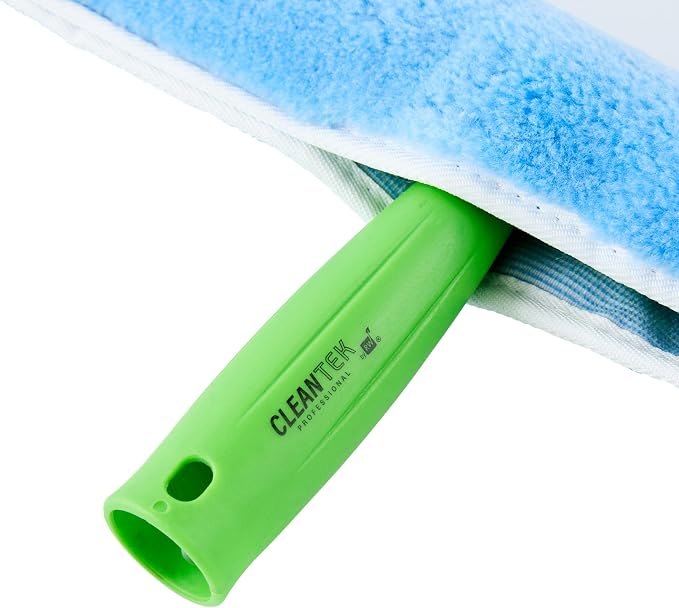 Restaurantware-Clean Tek Professional Window Washer Strip, 1 Window Scrubber with T-Bar Handle - Machine Washable, No-Streak Cleaning, Blue Acrylic Washer for Glass Door, Home Or Commercial Use