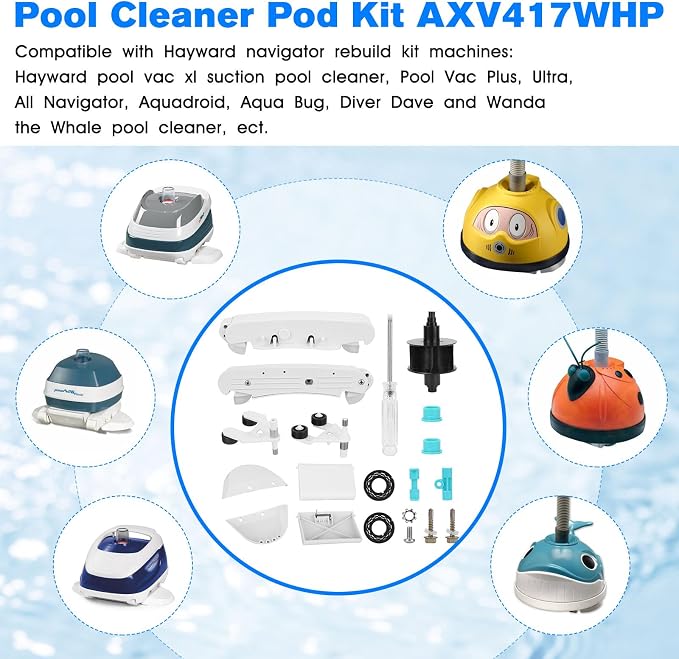 AXV417WHP Pool Cleaner Kit Replacement Hayward Pool Vacuum Parts AXV621DAT Pool Cleaner Turbine/A-Frame Kit, Fit for Hayward Navigator Pool Vac Ultra Pool Cleaner