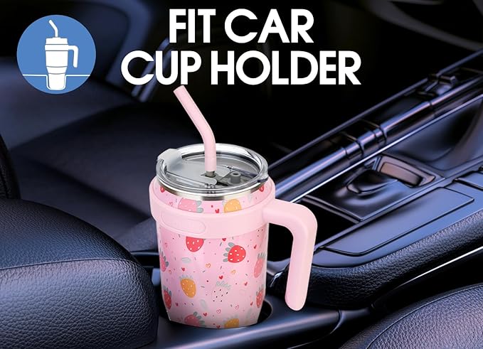 Zenbo 50 oz Mug Tumbler With Handle and Straw Lid | Stainless Steel Insulated Tumblers, Keeps Drinks Cold up to 34 Hours, Fit in Car Cup Holder, Dishwasher Safe,BPA Free