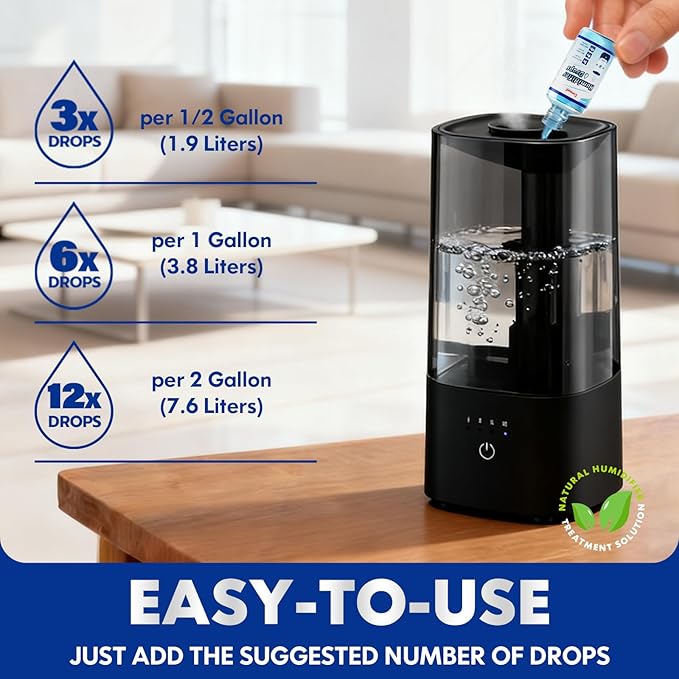 All-Purpose Humidifier Cleaner - Fits Ultrasonic/Evaporative/Warm/Cool Mist, Removes Scale/Odors, Safe for Home/Nursery