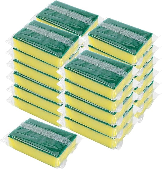 Individually Wrapped Sponges, Kitchen Dishwashing Sponge Bulk, Non Scratch Dishes Scouring Pad Dishcloth, Odor-Free Sponge Wipes for Household Cleaning Dishes Travel Apartments (1000 Pack)