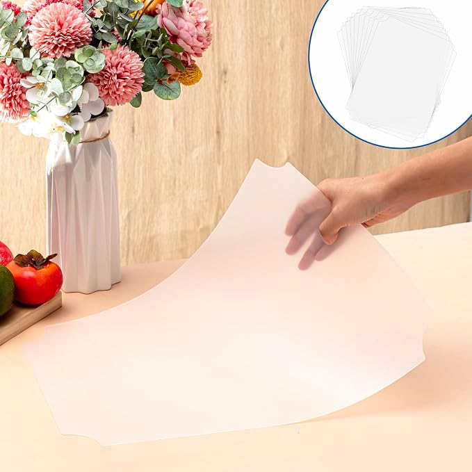 Frienda Set of 10 Wire Shelf Liner 11.8 x 16.6 Inch Heavy Duty Waterproof Shelf Liners Flat for Wire Shelving, Non Adhesive Plastic Mat for Metal Rack Kitchen Shelves, Shoe Rack(Clear)
