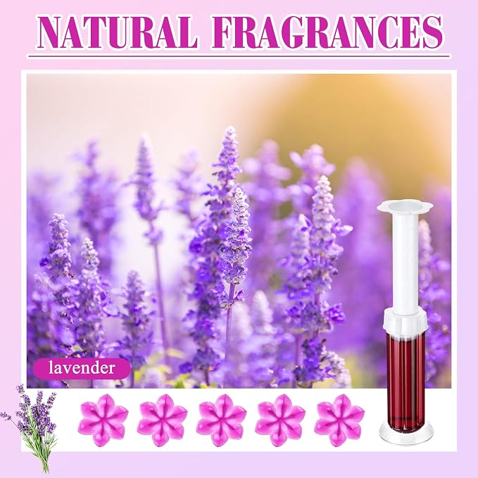Flower Stamp Toilet Gels Toilet Stain Removal Cleaning Air Freshener Flower Stamps Pack for Bathtubs Bathroom(Purple,6 Pcs)