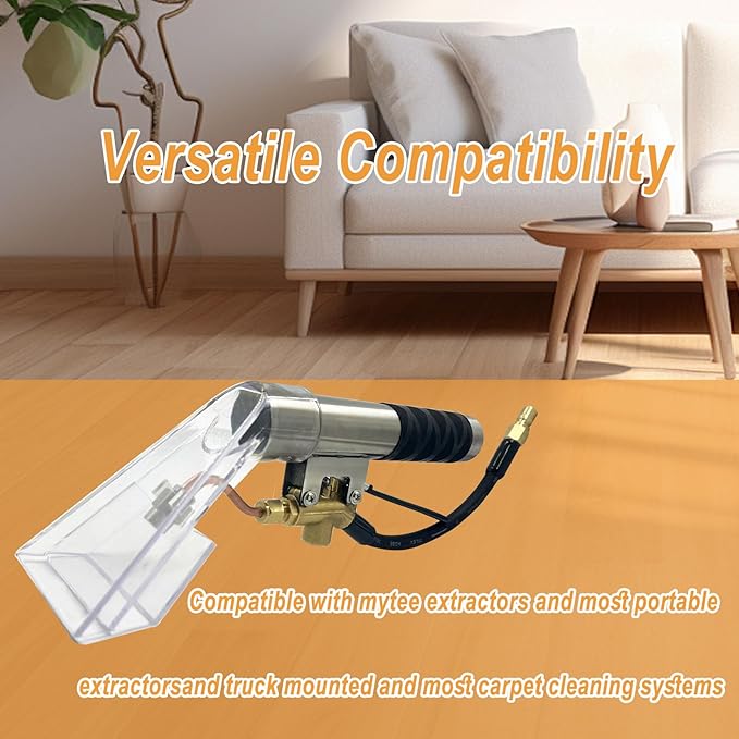 Extractors Upholstery and Auto Detailing Tool Hand Wand, Extractor Hand Tool, Carpet Cleaning Extractor with Clear Head for Mytee/ShopVac & Most Portable Carpet Attachment, Extractor Vacuum Hose Kit