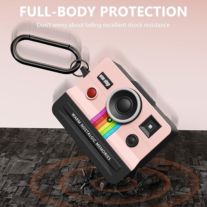Retro Cases for Apple Airpods iPods Pro 3 Case Cover 2025 - VISOOM Designer Cute Silicone Airpods iPods Pro 3rd Generation Case Cover with Airpod Accessories, Airpod iPod Pro3 Protector Cases-Pink