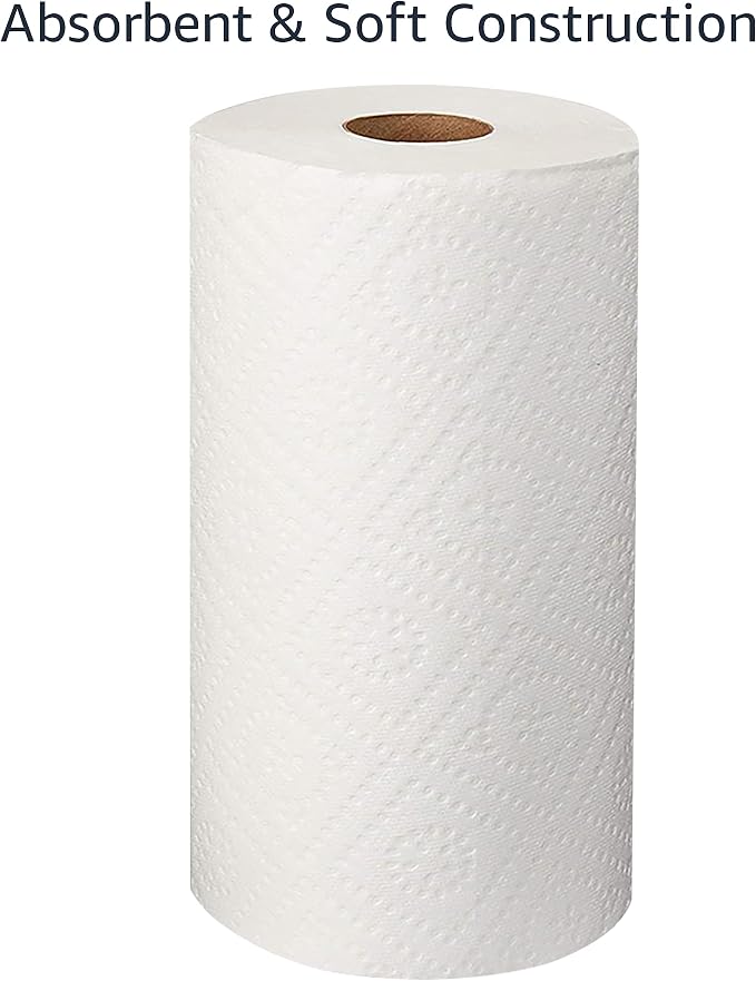 AmazonCommercial 2-Ply White Adapt-a-Size Kitchen Paper Towels, Absorbent, Thick, Individually Wrapped, 140 Towels per Roll (12 Rolls), 1,680 Sheets Total