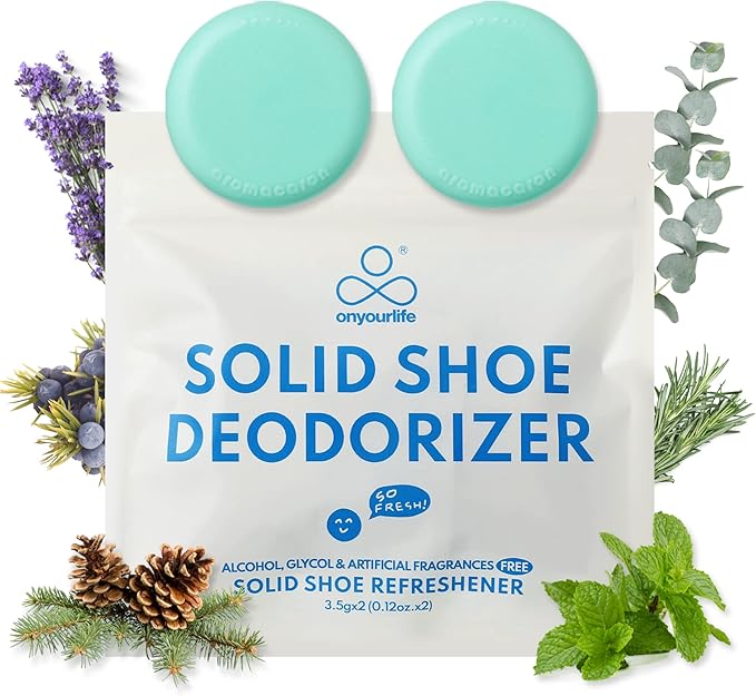 OnYourLife Natural Shoe Deodorizer Balls - Natural Odor Eliminating Shoe Deodorizers, Long Lasting Freshness, Invigorating Mountain Meadow Fragrance 1 Pack 2 Pieces