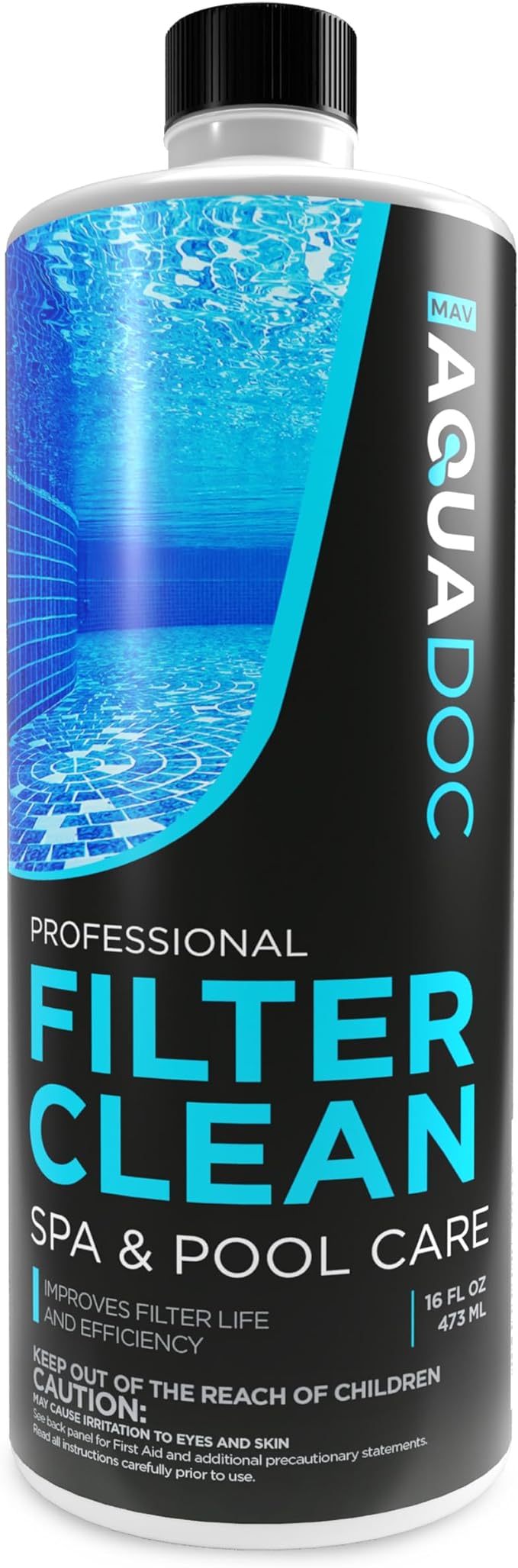 Hot Tub Filter Cleaner Soak, Pool Filter Cleaner & Pool Cartridge Cleaner - Spa Filter Cleaner Soak & Spa Filter Cleaning Solution for HotTub Cartridges. Easy to Use Filter Degreaser - AquaDoc PT