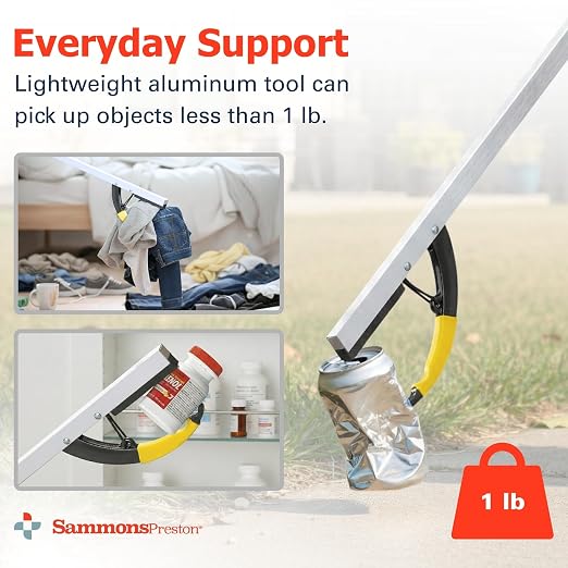 Sammons Preston Reacher, Folding, 26", Grabber Reacher Tool, Lightweight Trash Picker Grabber & Garden Nabber, Handy Aluminum Picker Up Tool & Reaching Claw, Portable Reaching Assist & Dressing Tool