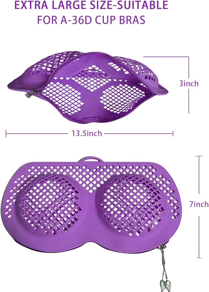 Silicone Bra Washing Bags for Laundry, 3 Pack Lingerie Laundry Mesh Bags, Keep Shape Delicate Wash Bra Bags Prevent Damage, Socks, Underwear, Protective Wash Bags with Lockable Zipper