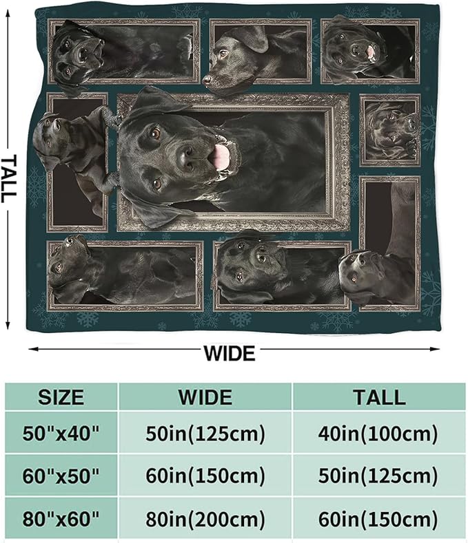 Tijuboni Labrador Retriever Throw Blanket Dog Gifts for Girls Boys Women Men Kids Adults Soft Flannel Fleece Blanket for Couch Sofa Bed Home Decor 50"x60"