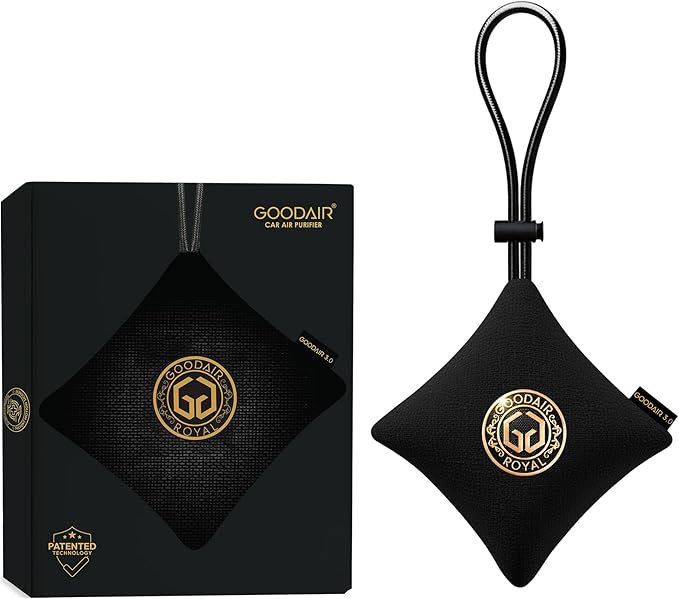 GOODAIR HEPA Car Air Purifier Bag & Pouch | 75g Activated Carbon Filter, Absorb Toxic Gases, 2.0 Premium Certified Air Purifier, Suitable for All Cars, 24/7 Air Purification - Super Black
