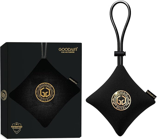 GOODAIR HEPA Car Air Purifier Bag & Pouch | 75g Activated Carbon Filter, Absorb Toxic Gases, 2.0 Premium Certified Air Purifier, Suitable for All Cars, 24/7 Air Purification - Super Black